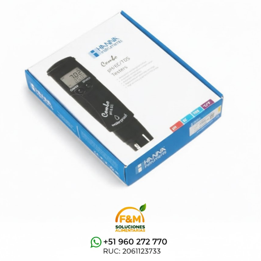 Medidor de bolsillo combo de pH/CE/TDS (intervalo alto) y Temperatura - HI98130