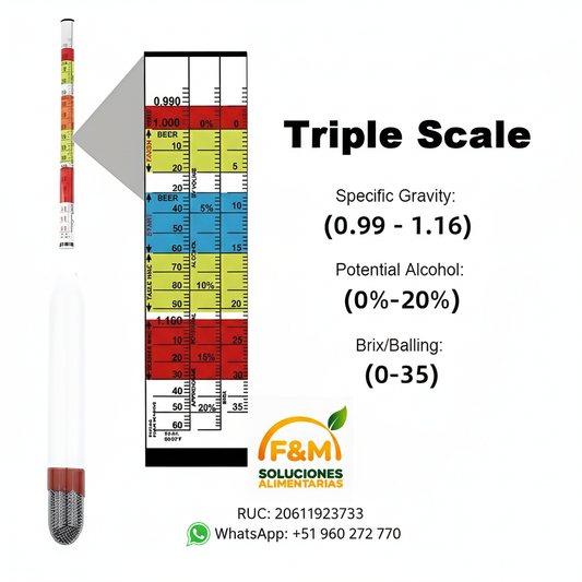Densímetro Triple Escala (Mostímetro)