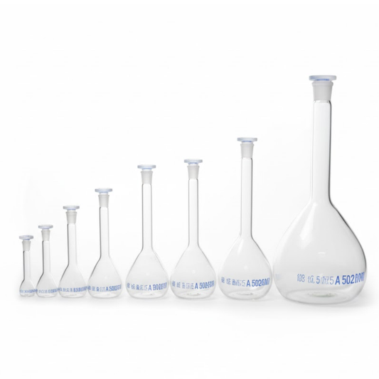 Fiolas aforadas con tapa (transparente)