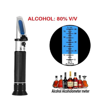 Refractómetro Portátil de Alcohol 0-80%