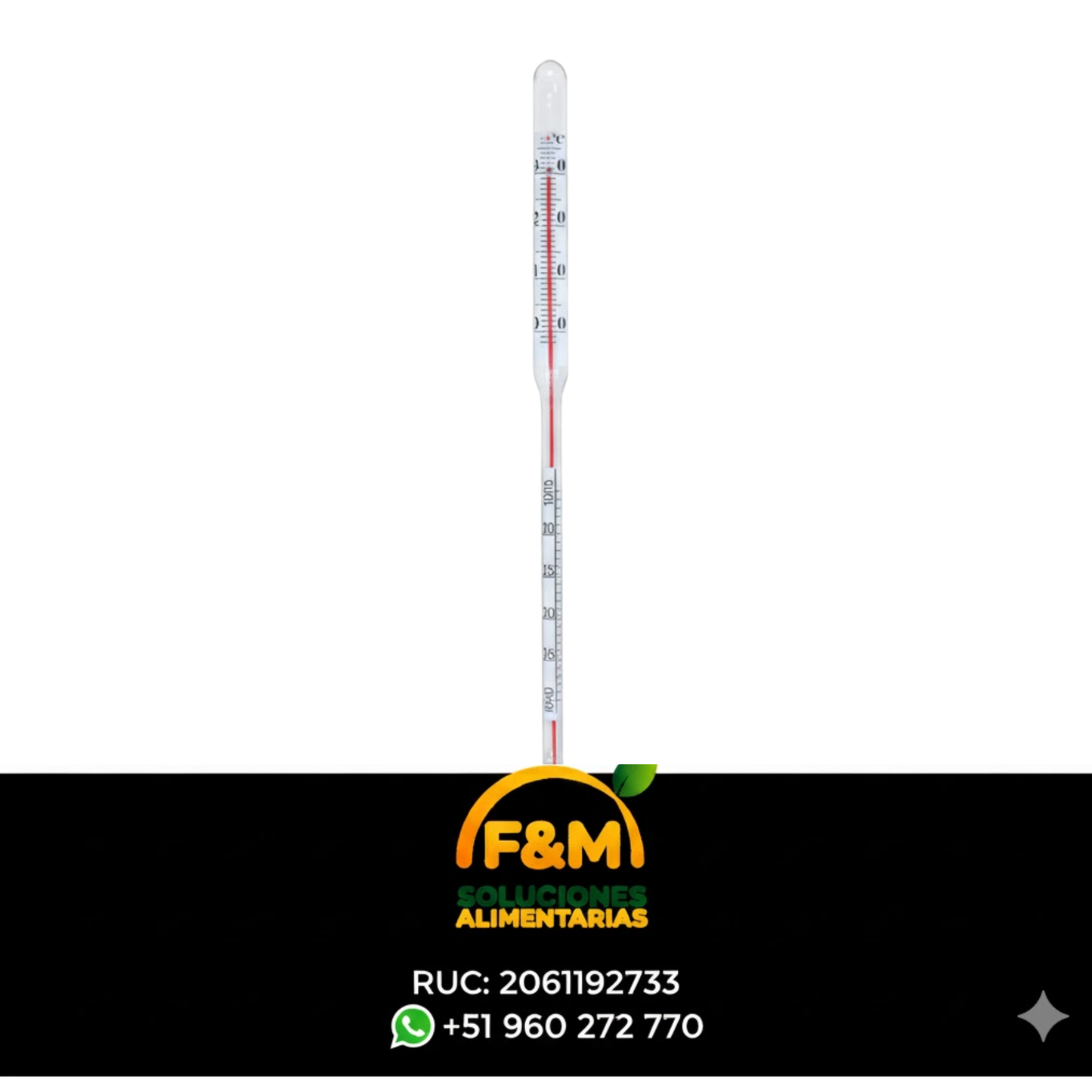 Lactodensímetro con Termómetro (Termolactodensímetro)